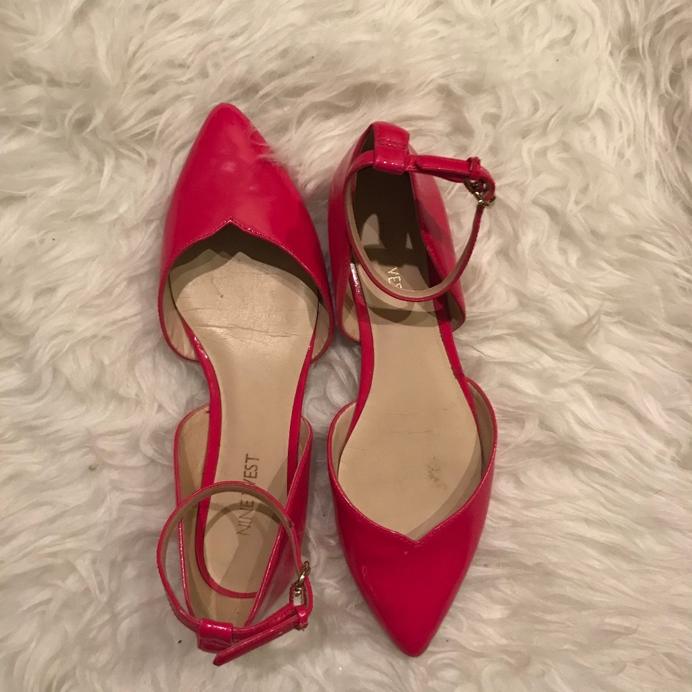 Pink Ankle Strap Flats